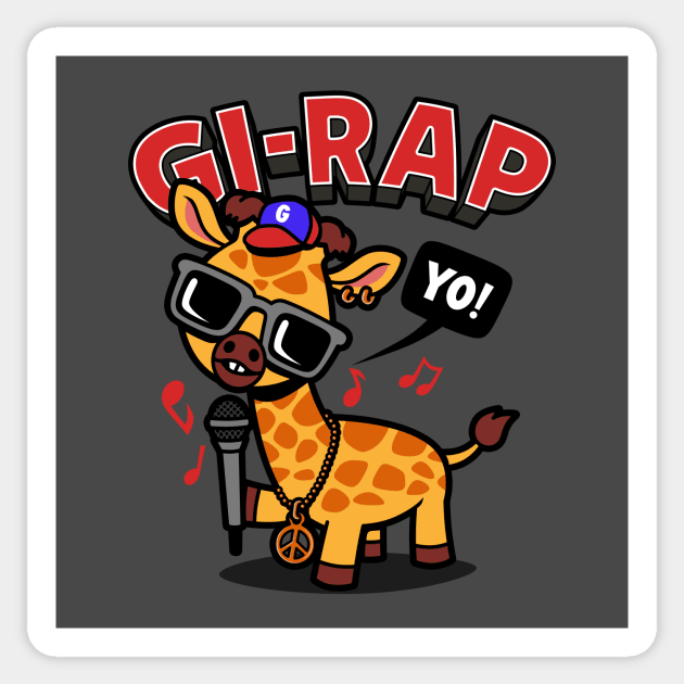 Funny Cute Kawaii Animal Giraffe Rapping Funny Hiphop Meme Sticker by Originals By Boggs